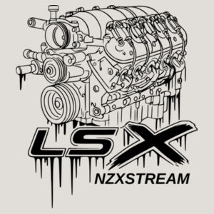 LSX Black Line Art - AS Colour Mens Relax Faded Hood Design