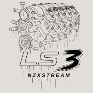 LS3 Black Line Art - AS Colour Mens Relax Faded Hood Design