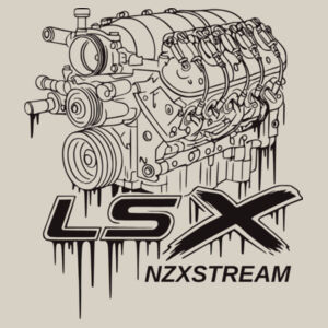 LSX Black Line Art - Oversized Tee - Heavy weight fabric, 220 GSM Design