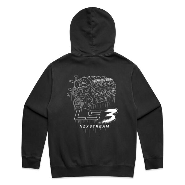 LS3 White Line Art - AS Colour Mens Relax Faded Hood Thumbnail