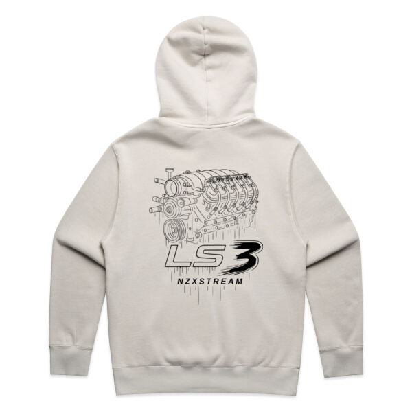 LS3 Black Line Art - AS Colour Mens Relax Faded Hood Thumbnail