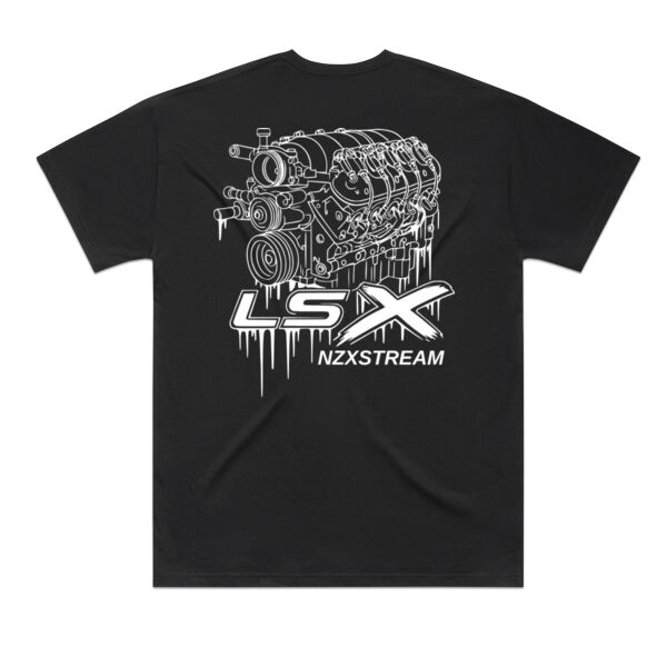 LSX White Line Art - Oversized Tee - Heavy weight fabric, 220 GSM Thumbnail