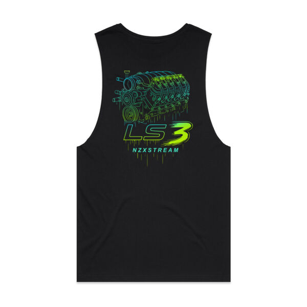 LS3 Green & Blue Line Art - AS Colour Mens Barnard Tank Thumbnail