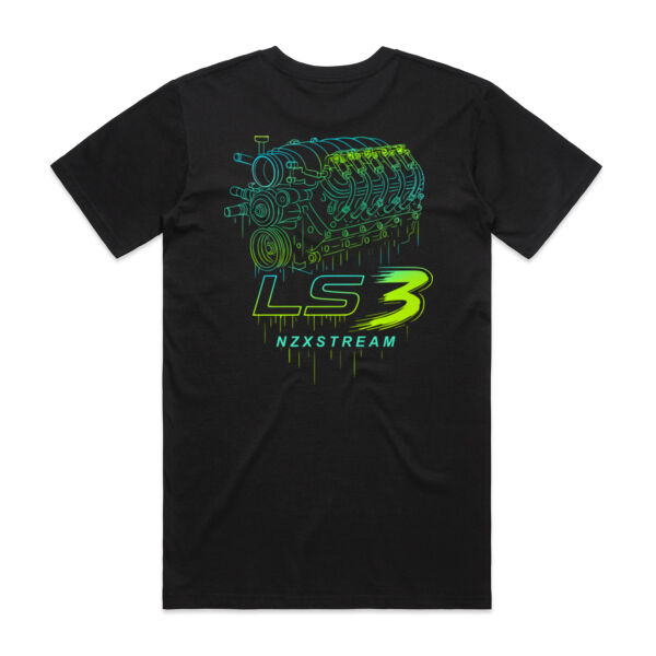 LS3 Green and Blue Line Art - AS Colour Mens Staple T shirt Thumbnail