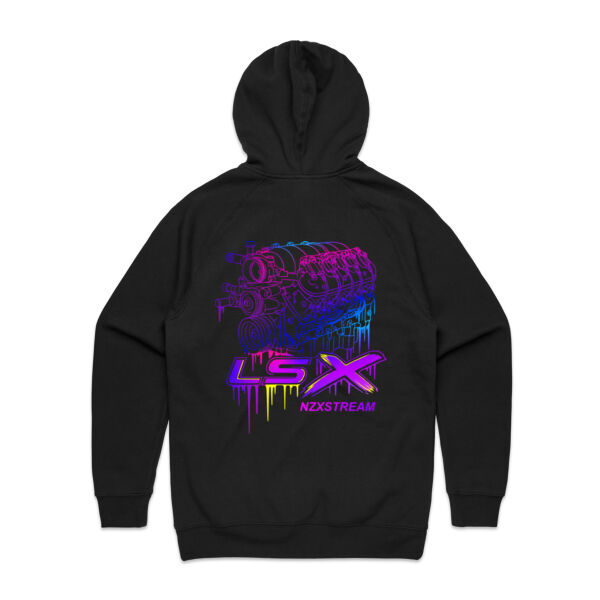 LSX Purple Faded Line Art - AS Colour Mens Supply Hood Thumbnail